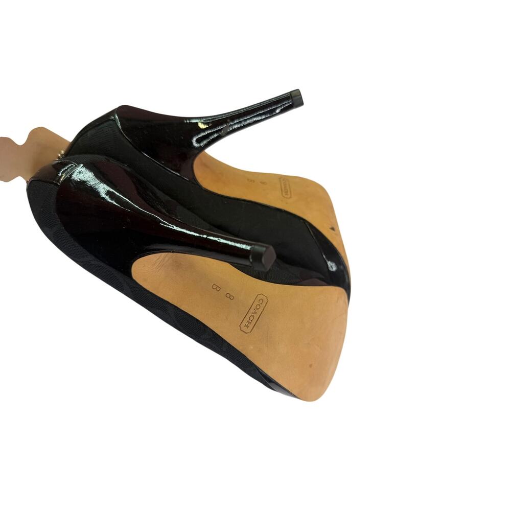 COACH Caya Signature C Platform High Heels Pumps Black Sz 8 - Picture 7 of 8